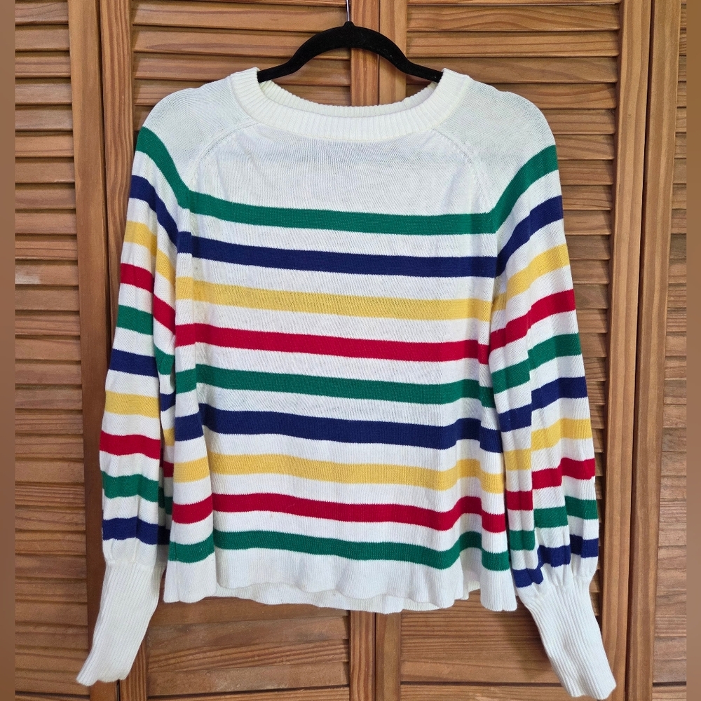 Striped Multicolor Aqua Sweater